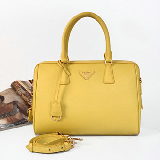 2014 Prada Saffiano Leather Two Handle Bag BN2780 yellow for sale